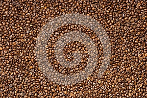 Background from fresh roasted aromatic coffee beans