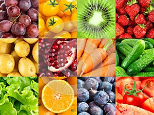 Background of fruits and vegetables