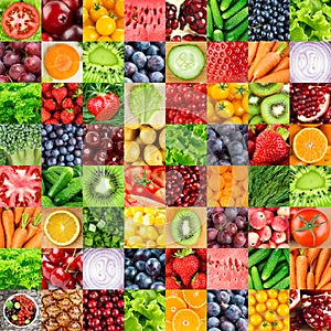 Background of fruits, vegetables and berries. Healthy lifestyle. Fresh food