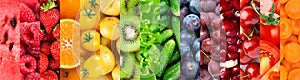 Background of fruits and vegetables. Fresh color  food.