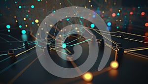 Background - Futuristic Blockchain Pattern on Dark Background - ai generated