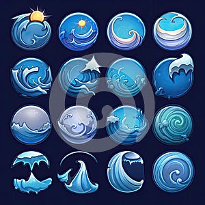 background games blue water wave ai generated