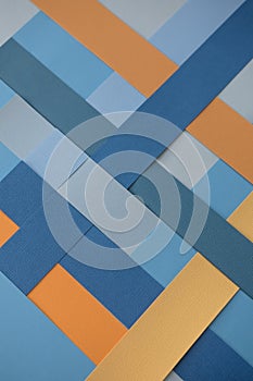 Background with geometric patterns in blue and yellow colors