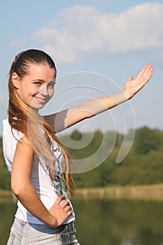 Background with the girl