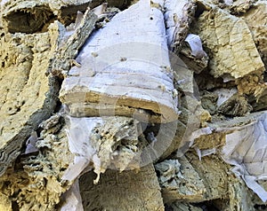 The background glass wool for thermal insulation. The structure of glass wool