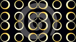 Background of glowing retro dots with rings. Design. Changing circles in retro style of light bulbs. Background of