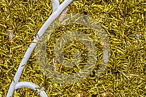 background of gold glittering tinsel