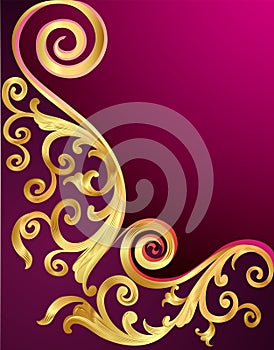 background with gold pattern and whorl photo