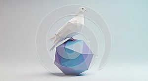 The background is a gradient of soft blue and gray tones enhancing the modern