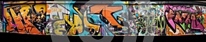 background graffiti wall yellow spray paint ink art banner urban colourful. Generative AI.