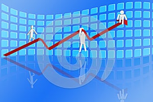 Background graph and human 3d.