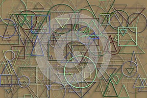 Background for graphic design, pattern shape. Rectangle, stroke, illustration & random.
