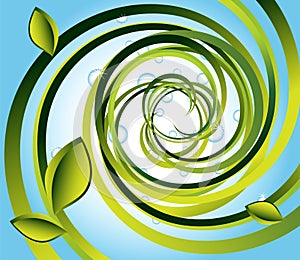 Background with grass spiral