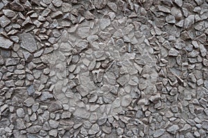 Background - gray gravel pebble dash on the wall