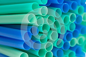 Background of Green and Blue Pastic Straws
