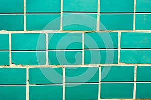 Background of green bricks
