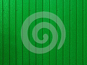 Background of green corrugated metal sheet