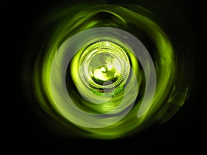 Background of a green bottle photo