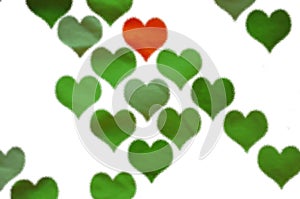 Background with green hearts
