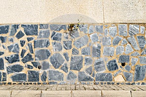 Background of grey blue stone wall