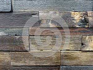 Background of grunge wood pieces in filled frame format