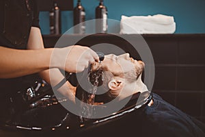 Background of hair salon for men, barber shop