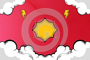 background halftone abstract colorful vector template clouds comic cartoon