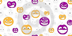 Background for Halloween. A pumpkin with a scary face. illustration vector seamless pattern