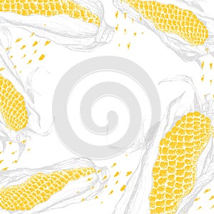 Background with hand draw corn pattern
