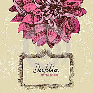 Background with hand drawn dahlia