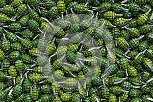 Background from hand grenades, 3D rendering