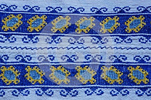 Background with hand-sewn pattern romanian