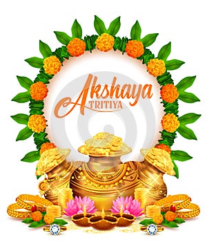 Background for Happy Akshay Tritiya religious festival of India celebration photo