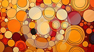 Background harmony of circles in warm tones