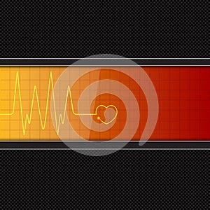 Background with heart pulse monitor