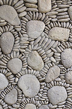 Background from high detailed fragment pebble stone wall texture