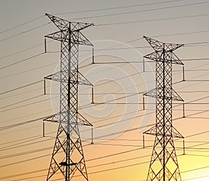 Background of the high voltage tower.