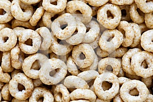 Background of honey cheerios.