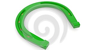 Background of horseshoe in green color