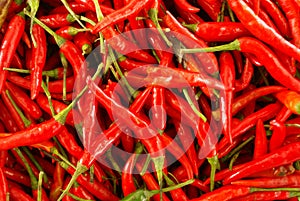 Hot peppers at market stall in Phuket.