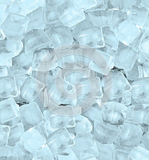 Background with ice cubes in blue light