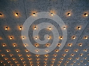 Background of Illuminated Decorative Light Bulbs