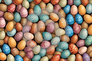 background with illustration with easter eggs with different colors