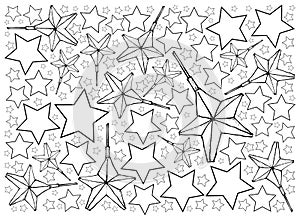 Hand Drawn of Moravian Stars or Herrnhuter Stern Background