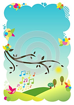 Background illustration - singing bird
