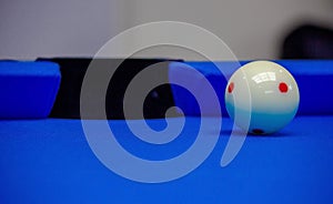 Background image of Billiard balls in a blue pool table