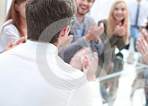background image business people applauding in the conference ro