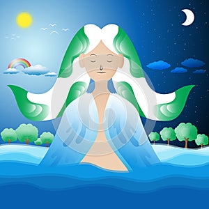 Background image in the concept of the god of nature,Vector,Illustration