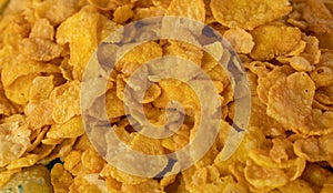 Background image of corn flakes on a table