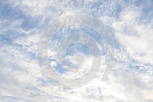 Background image of a feather clouds in the blue sky in winter